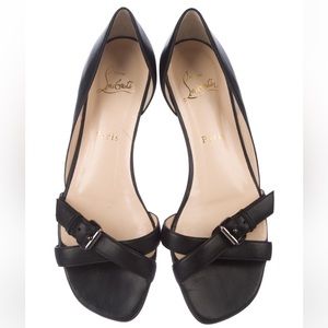CHRISTIAN LOUBOUTIN Flat Leather Sandals 37.5 (fit US 7)